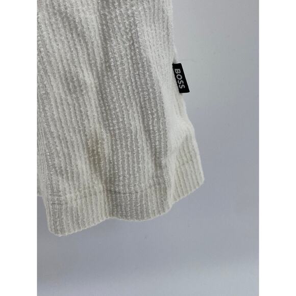 HUGO BOSS Men's Off-White Textured Regular-Fit Button-Up Short Sleeve Shirt SZ L - Picture 9 of 12